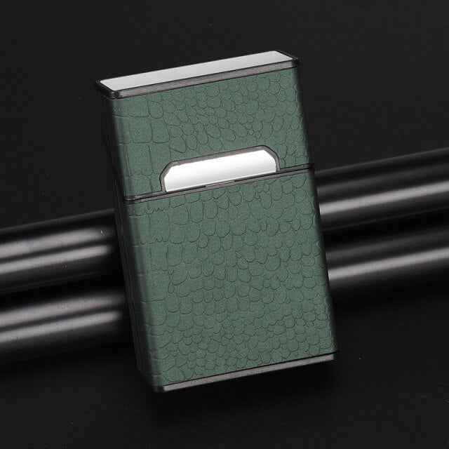 Sigarettenhouder - Opbergbox - Sigarettendoosje - Sigaretten opberg doos - Plastic Metaal Kunststof - Slangen - Donkergroen