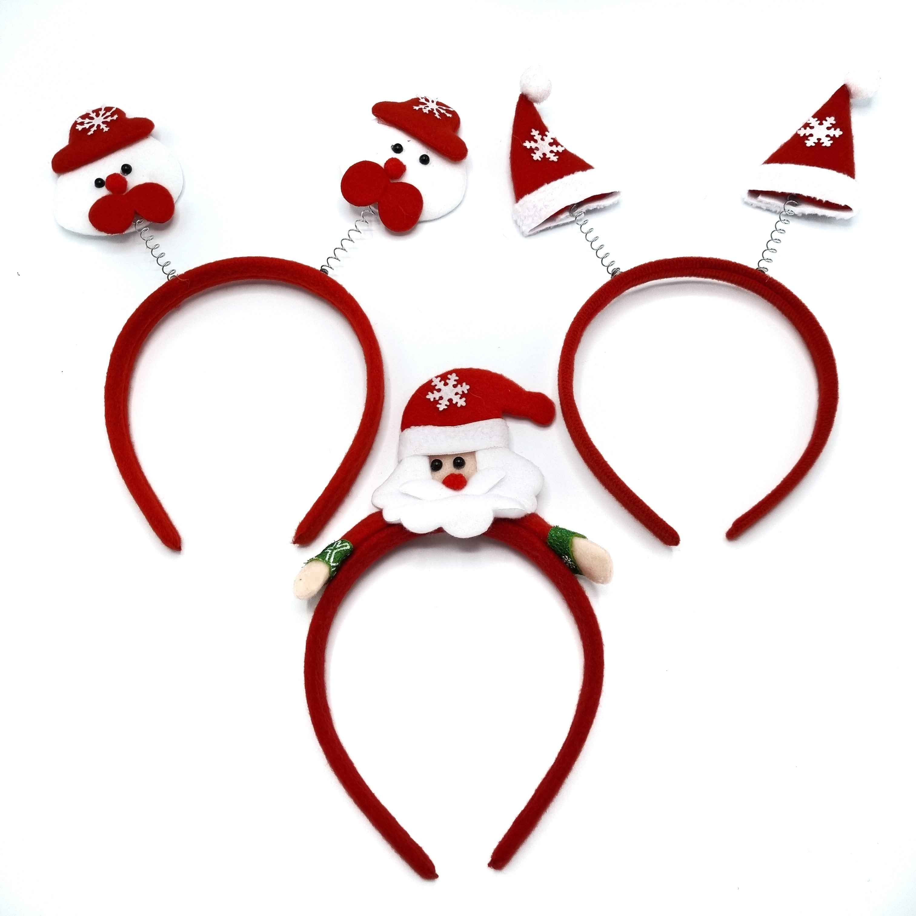 Haarband - Diadeem - Kerst - Kerstman - Kerstboom - Kerst - Kerstmis - Christmas - Xmas - Set van 3 - Sneeuwpop Kerstman Sneeuwvlok