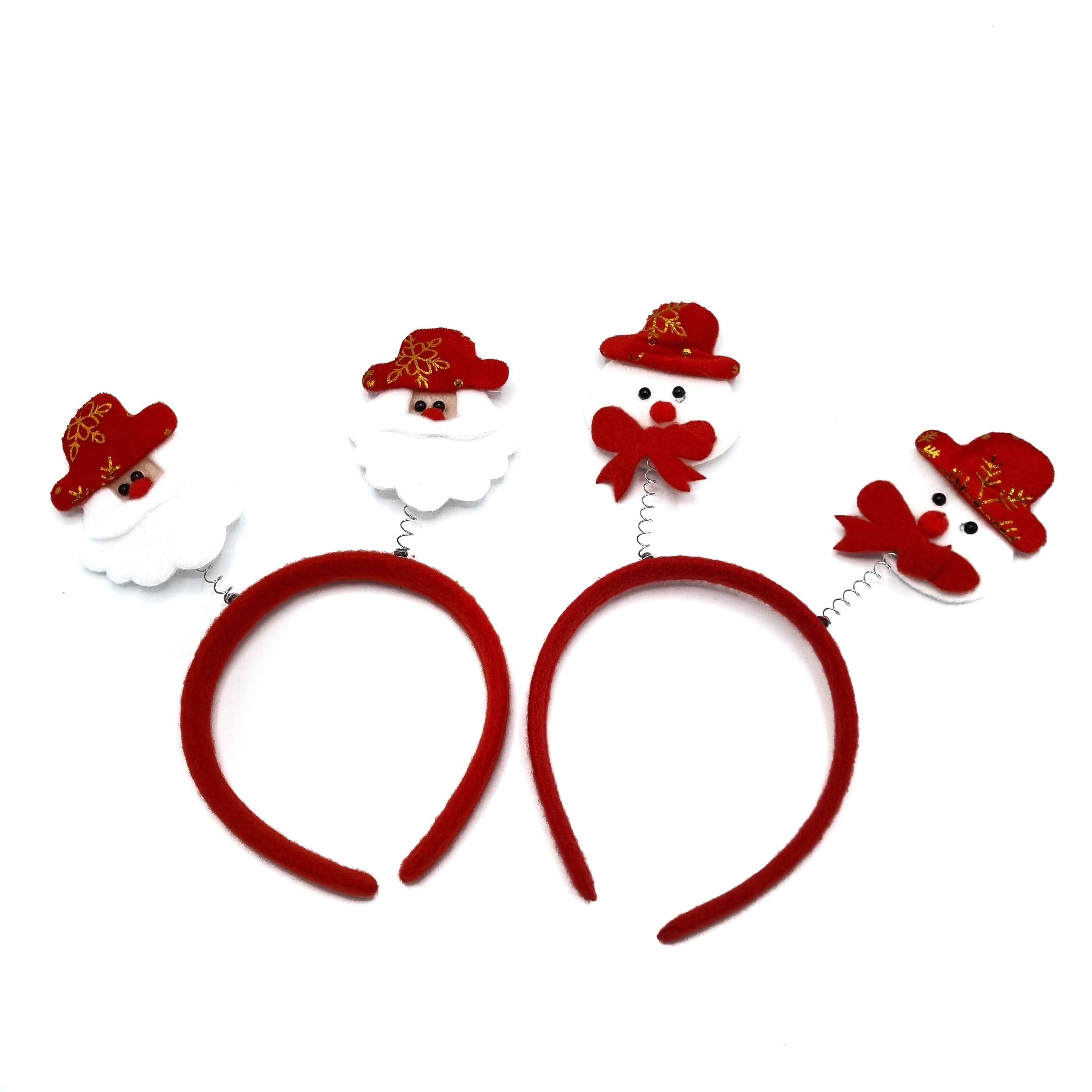 Haarband - Diadeem - Kerst - Kerstman - Kerstboom - Kerst - Kerstmis - Christmas - Xmas - Set van 2 - Kerstman Sneewpop