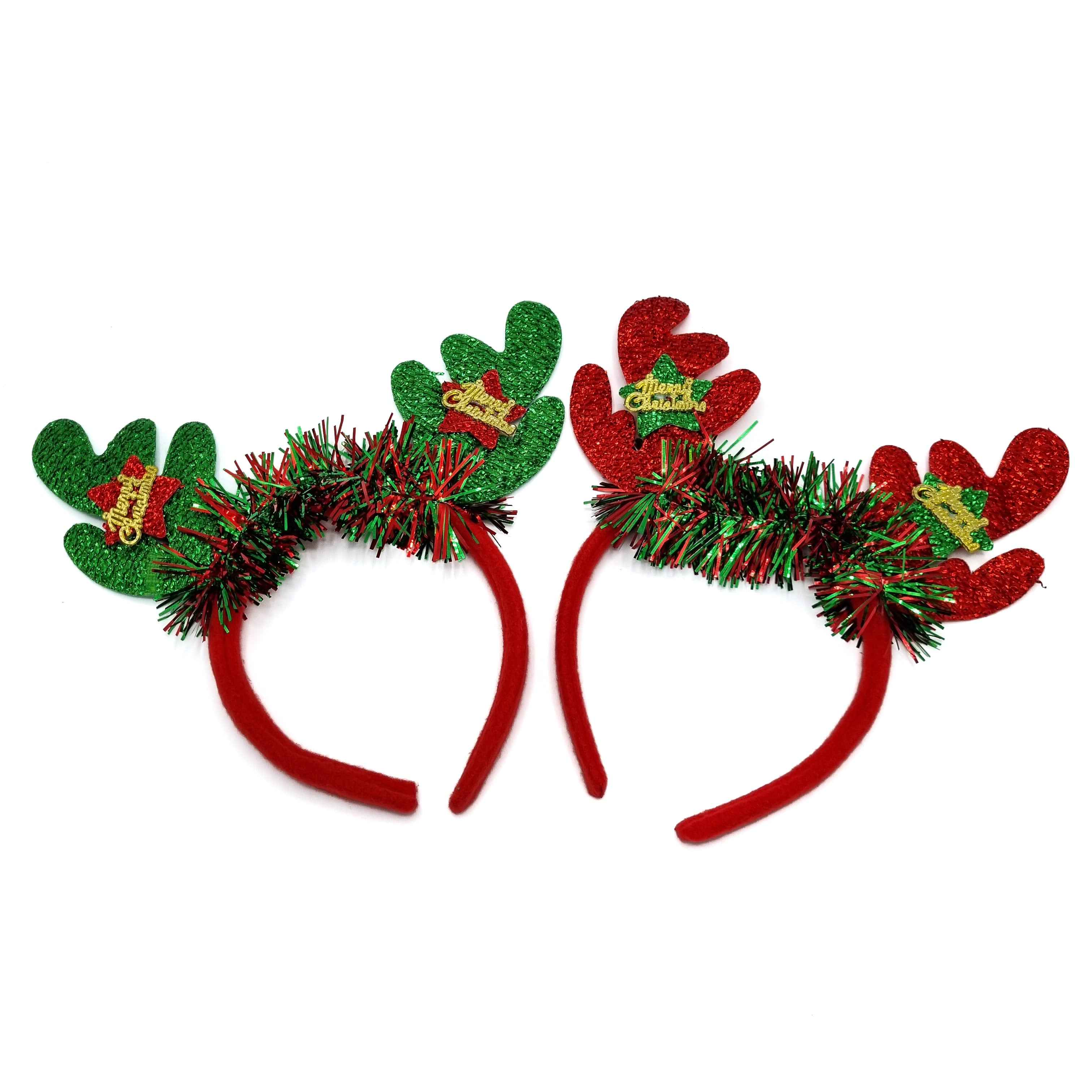 Haarband - Diadeem - Kerst - Kerstman - Kerstboom - Kerst - Kerstmis - Christmas - Xmas - Set van 2 - Rendier Groen Rood