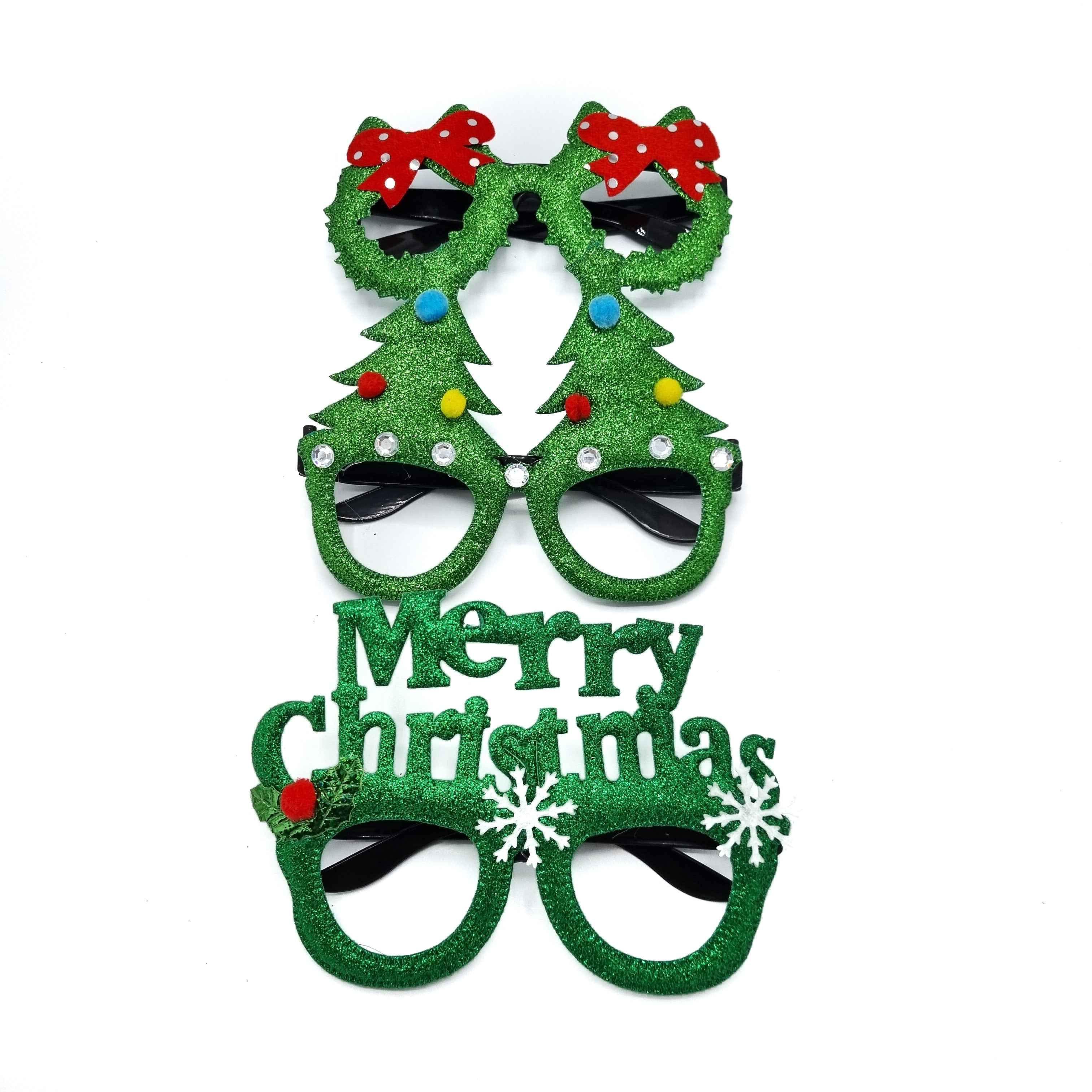 Brillen - Bril - Kerst - Kerstman - Kerstboom - Kerst - Kerstmis - Christmas - Xmas - Set van 3 - Strik Boom Christmas Groen