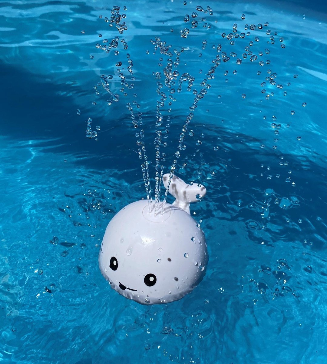Bath - Wally the Whale - Gray - Light Up - Sensor Fountain - Various Multicolor Colors Light - Gray