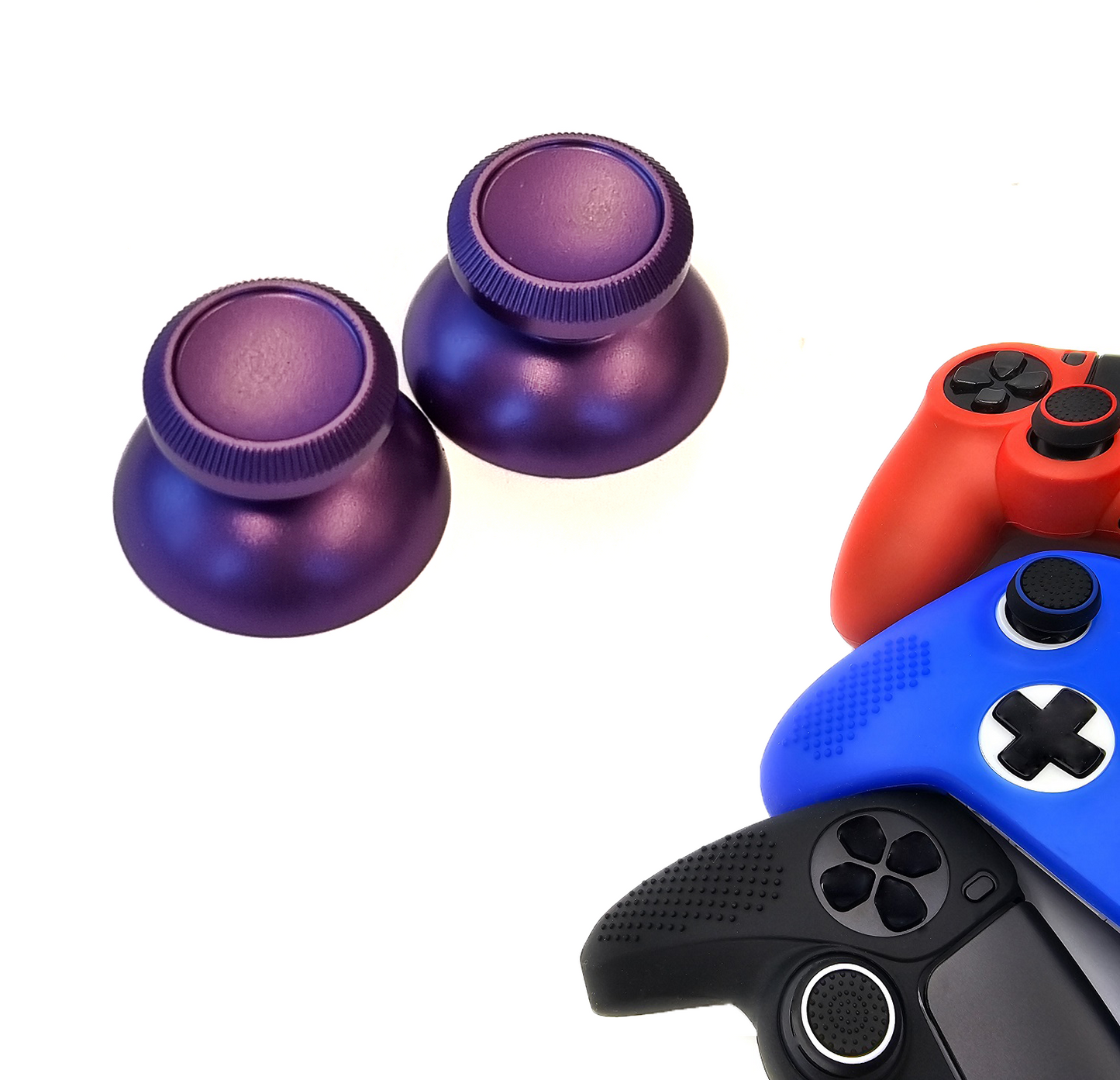 Gaming Thumb Grips | Performance Anti-slip Thumbsticks | Joystick Cap Thumb Grips | Shiny - Purple | Accessories suitable for Playstation PS4 PS5 &amp; Xbox &amp; Nintendo Pro Controller