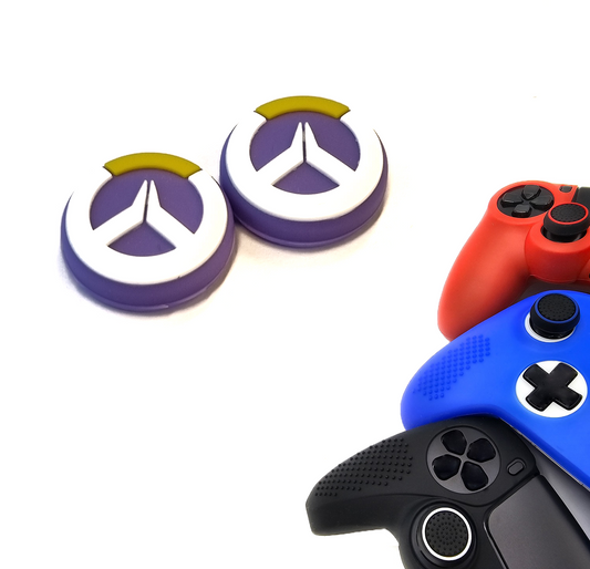 Gaming Thumbgrips | Performance Antislip Thumbsticks | Joystick Cap Thumb Grips | Paars met Wit/Geel | Accessoires geschikt voor Playstation PS4 PS5 & Xbox & Nintendo Pro Controller