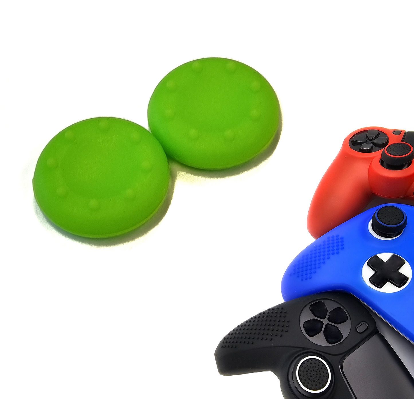 Gaming Thumb Grips | Performance Anti-slip Thumbsticks | Joystick Cap Thumb Grips | Thumbs Dots - Green | Accessories suitable for Playstation PS4 PS5 &amp; Xbox &amp; Nintendo Pro Controller
