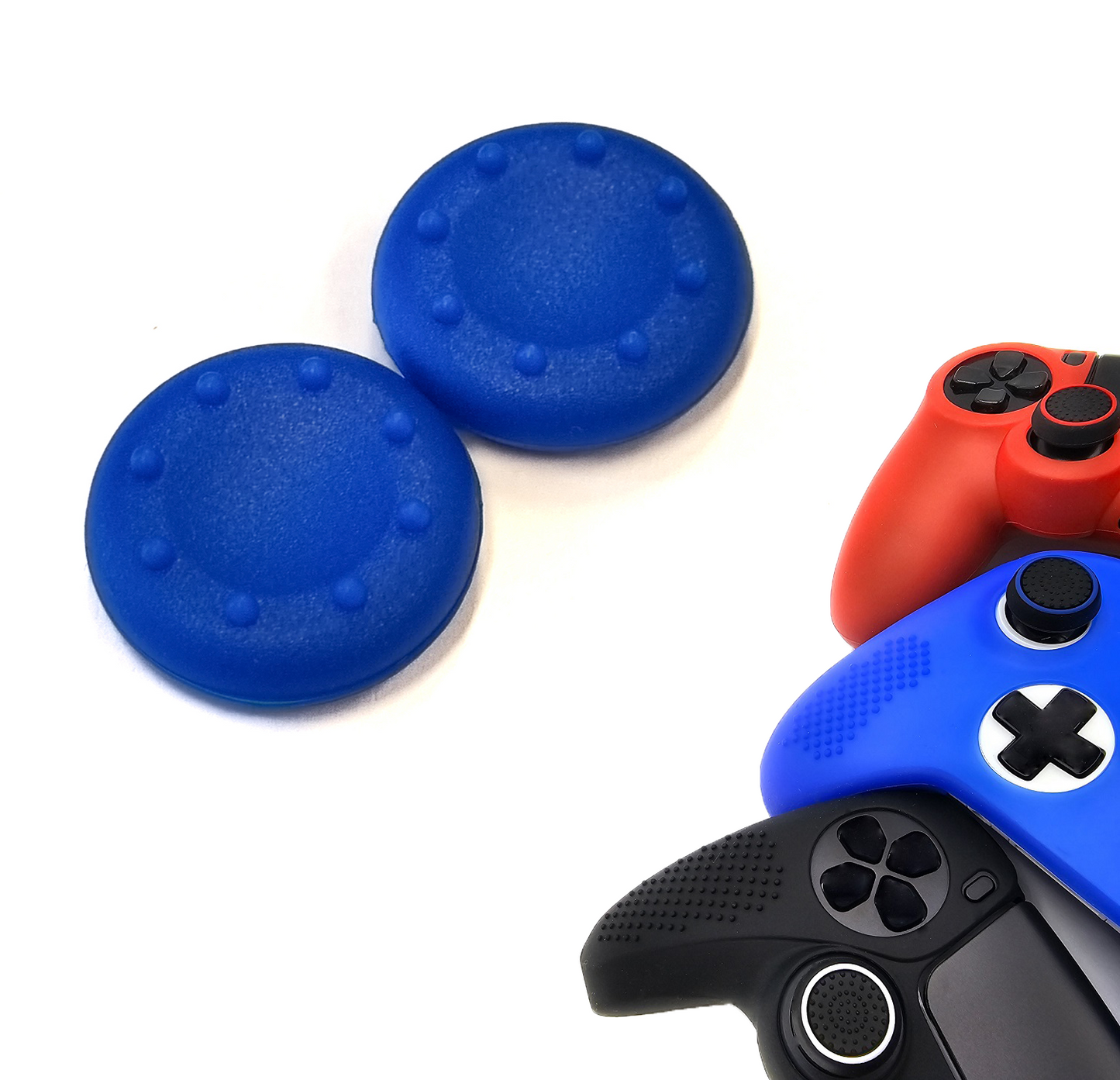 Gaming Thumb Grips | Performance Anti-slip Thumbsticks | Joystick Cap Thumb Grips | Thumbgrips 8 dots - Blue | Accessories suitable for Playstation PS4 PS5 &amp; Xbox &amp; Nintendo Pro Controller
