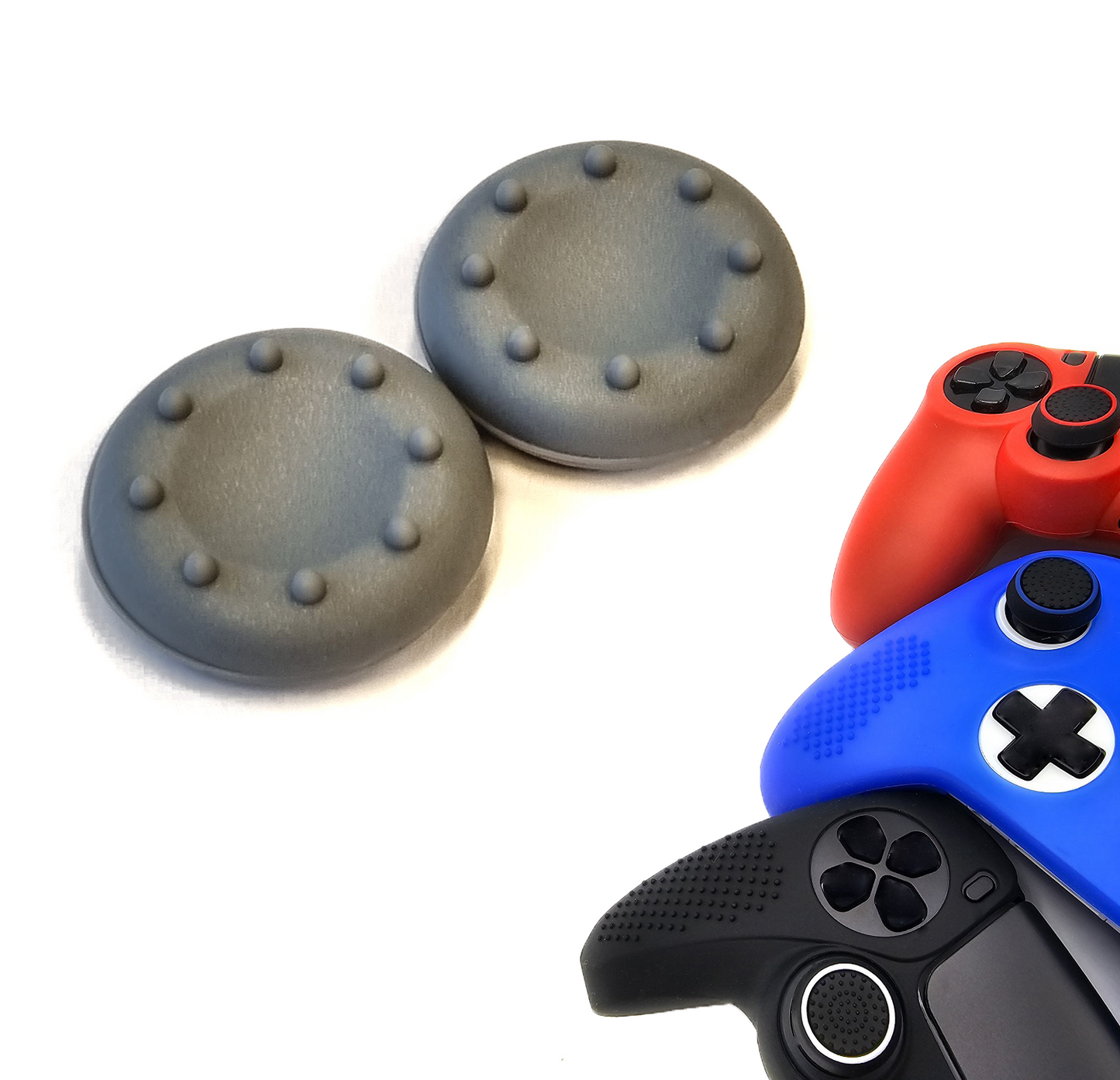 Gaming Thumb Grips | Performance Anti-slip Thumbsticks | Joystick Cap Thumb Grips | Thumbgrips 8 dots - Gray | Accessories suitable for Playstation PS4 PS5 &amp; Xbox &amp; Nintendo Pro Controller