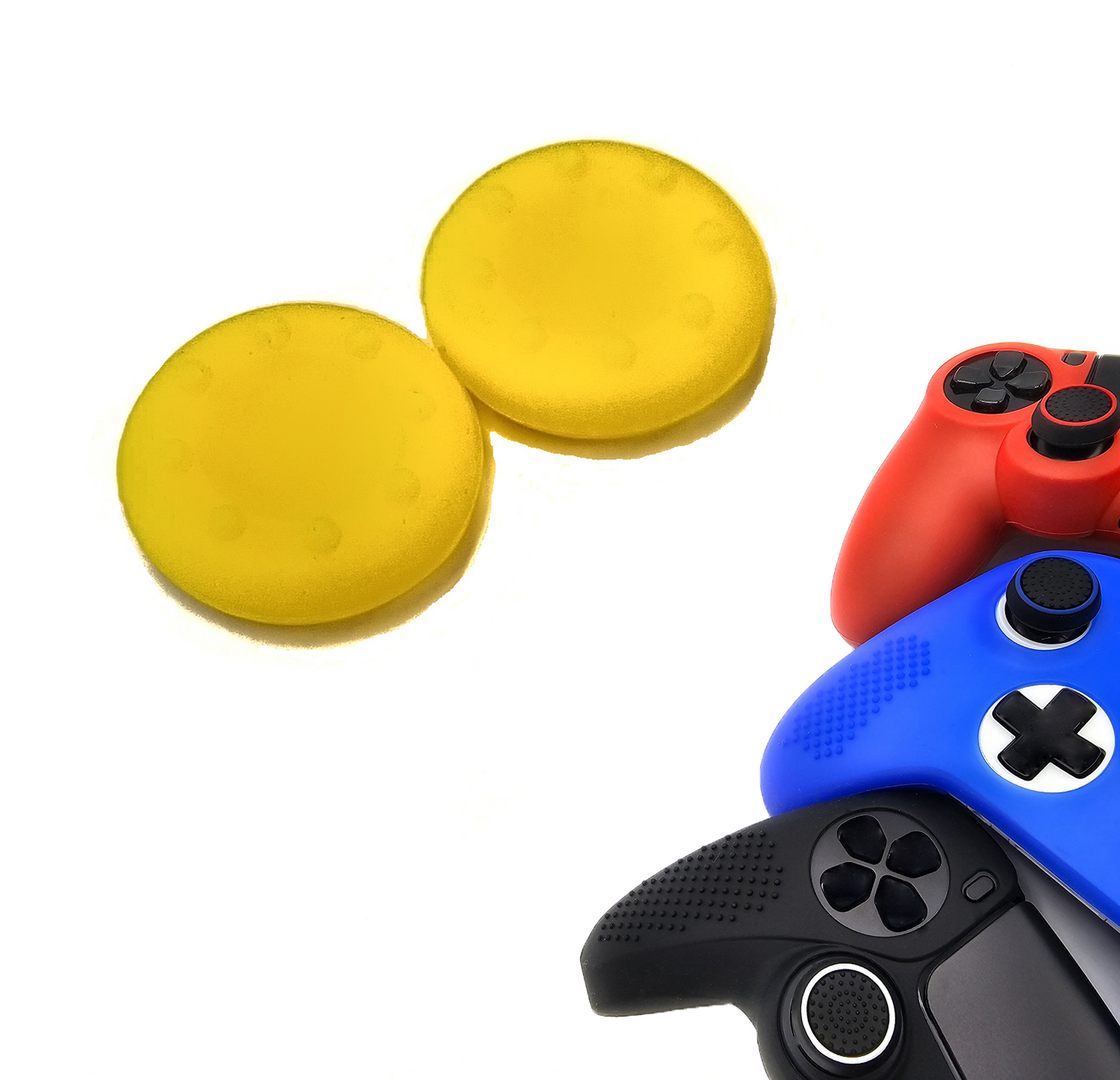 Gaming Thumb Grips | Performance Anti-slip Thumbsticks | Joystick Cap Thumb Grips | Thumbgrips 8 dots - Yellow | Accessories suitable for Playstation PS4 PS5 &amp; Xbox &amp; Nintendo Pro Controller