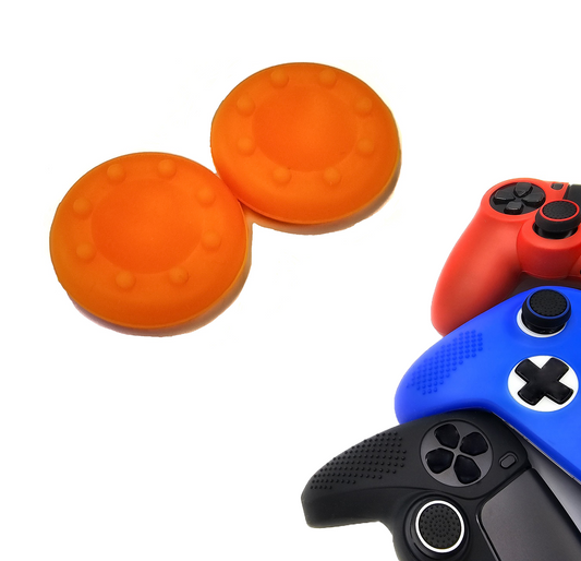 Gaming Thumb Grips | Performance Anti-slip Thumbsticks | Joystick Cap Thumb Grips | Thumbgrips 8 dots - Orange | Accessories suitable for Playstation PS4 PS5 &amp; Xbox &amp; Nintendo Pro Controller