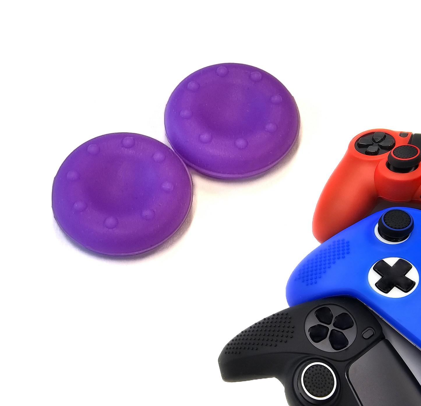 Gaming Thumb Grips | Performance Anti-slip Thumbsticks | Joystick Cap Thumb Grips | Thumbgrips 8 dots - Purple | Accessories suitable for Playstation PS4 PS5 &amp; Xbox &amp; Nintendo Pro Controller