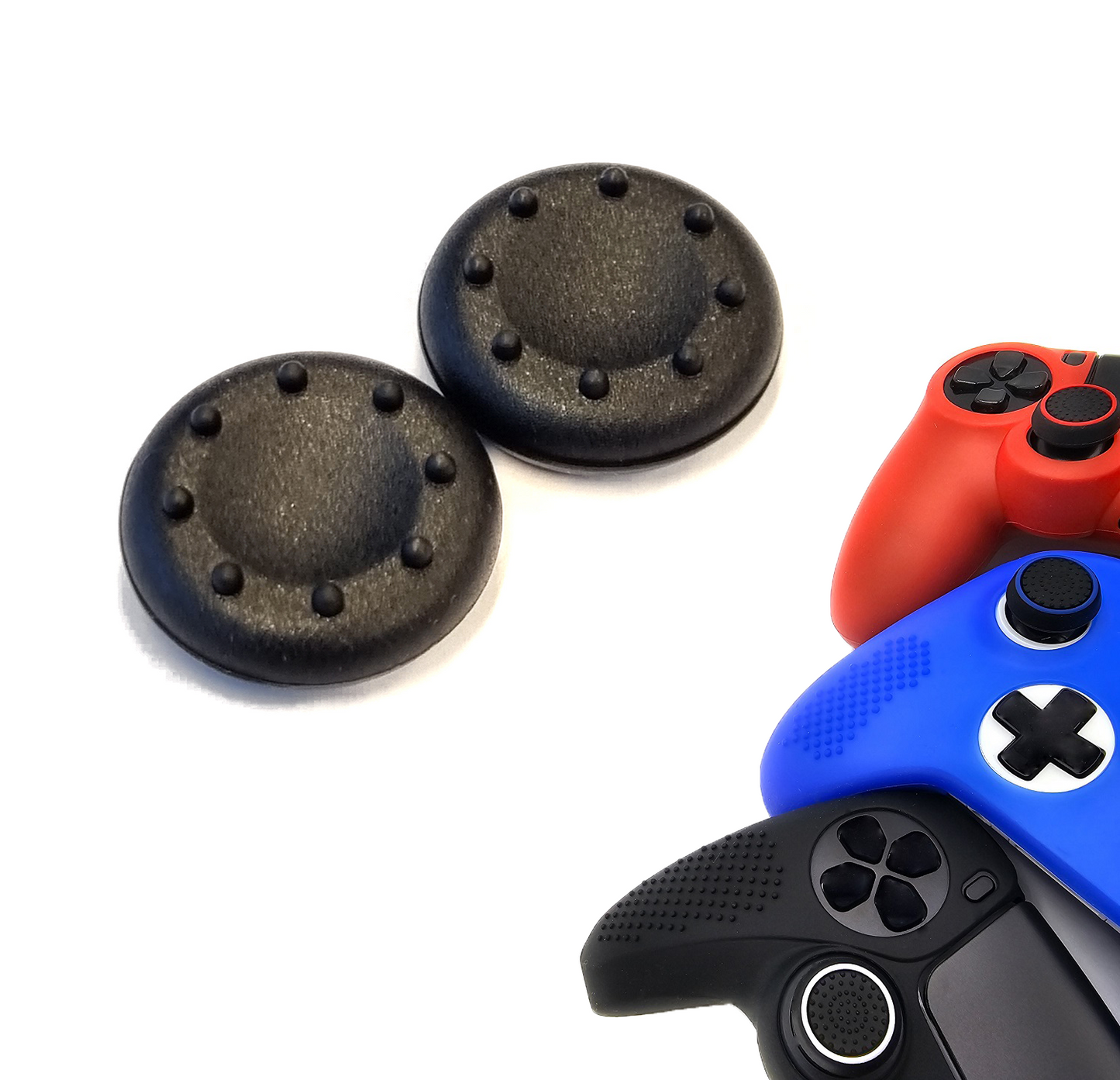 Gaming Thumb Grips | Performance Anti-slip Thumbsticks | Joystick Cap Thumb Grips | Thumbgrips 8 dots - Black | Accessories suitable for Playstation PS4 PS5 &amp; Xbox &amp; Nintendo Pro Controller