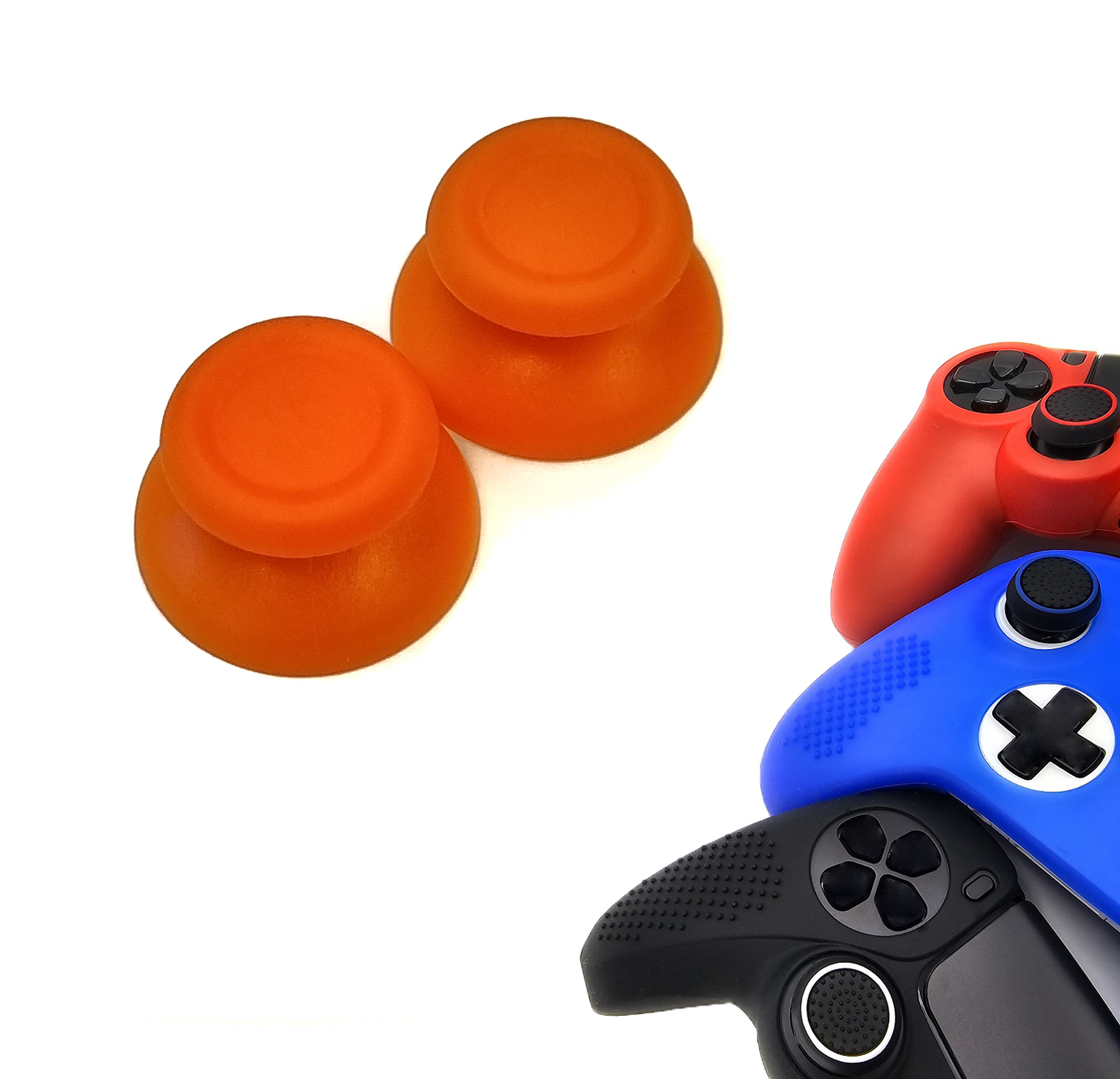 Gaming Thumb Grips | Performance Anti-slip Thumbsticks | Joystick Cap Thumb Grips | Joy Sticks - Orange | Accessories suitable for Playstation PS4 PS5 &amp; Xbox &amp; Nintendo Pro Controller