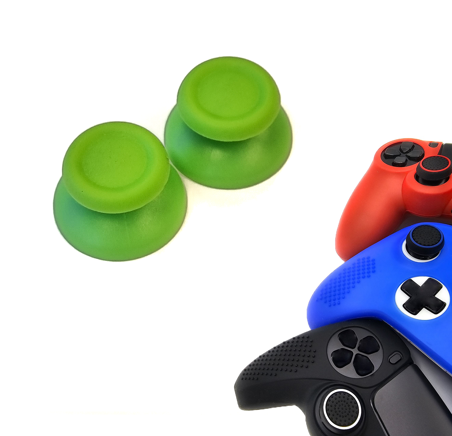Gaming Thumb Grips | Performance Thumbsticks | Accessoires geschikt voor Playstation (PS4, PS5) & Xbox (360, One, Series X/S) & Nintendo Switch Pro Controller(s) | Thumbgrips | Joy Sticks - Groen