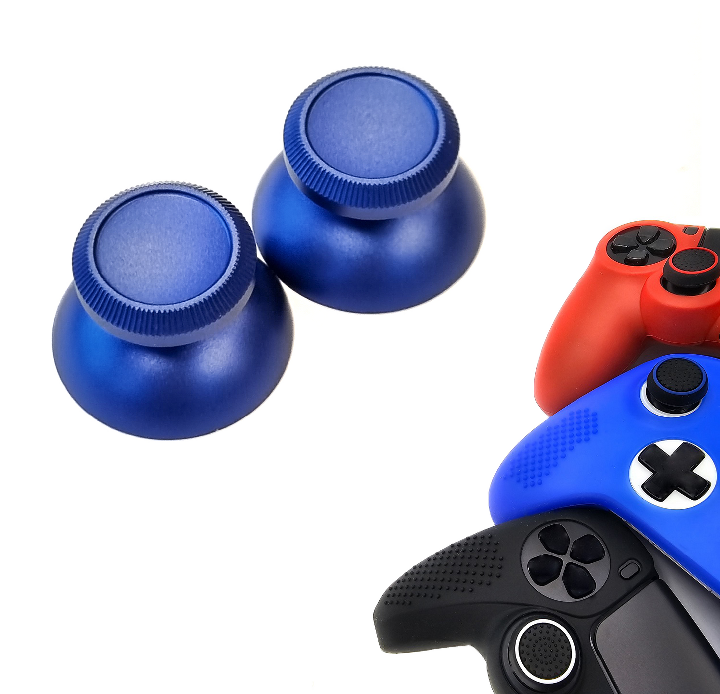Gaming-Daumengriffe | Performance Anti-Rutsch-Daumenstifte | Joystick-Kappen-Daumengriffe | Glänzend - Blau | Zubehör passend für Playstation PS4 PS5 &amp; Xbox &amp; Nintendo Pro Controller