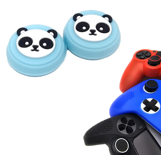 Gaming-Daumengriffe | Performance Anti-Rutsch-Daumenstifte | Joystick-Kappen-Daumengriffe | Panda - Blau | Zubehör passend für Nintendo Switch Joy-Con Controller