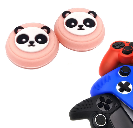 Gaming-Daumengriffe | Performance Anti-Rutsch-Daumenstifte | Joystick-Kappen-Daumengriffe | Panda - Rosa | Zubehör passend für Nintendo Switch Joy-Con Controller