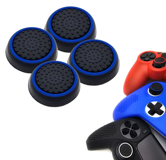 Gaming Thumbgrips | Performance Antislip Thumbsticks | Joystick Cap Thumb Grips | Zwart met Blauw | Accessoires geschikt voor Playstation PS4 PS5 & Xbox & Nintendo Pro Controller