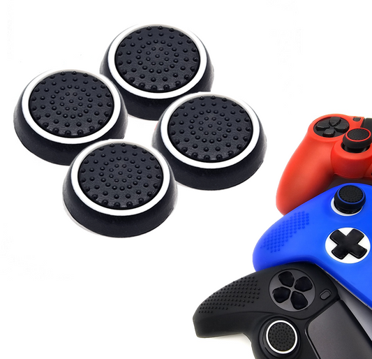 Gaming Thumbgrips | Performance Antislip Thumbsticks | Joystick Cap Thumb Grips | Zwart met Wit | Accessoires geschikt voor Playstation PS4 PS5 & Xbox & Nintendo Pro Controller