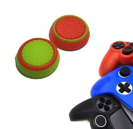 Gaming Thumbgrips | Performance Antislip Thumbsticks | Joystick Cap Thumb Grips | Accessoires geschikt voor Playstation PS4 PS5 & Xbox & Nintendo Pro Controller | Groen en Rood