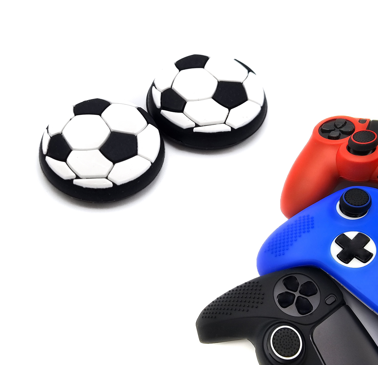 Gaming Thumb Grips | Performance Anti-slip Thumbsticks | Joystick Cap Thumb Grips | Football - Black | Accessories suitable for Playstation PS4 PS5 &amp; Xbox &amp; Nintendo Pro Controller