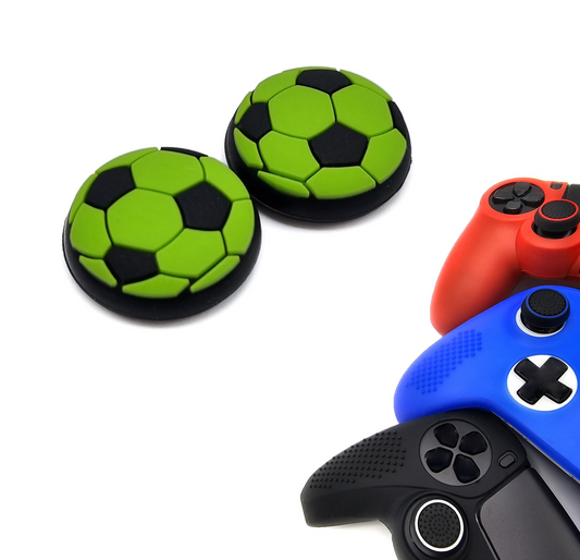 Gaming Thumbgrips | Performance Antislip Thumbsticks | Joystick Cap Thumb Grips | Accessoires geschikt voor Playstation PS4 PS5 & Xbox & Nintendo Pro Controller | Voetbal - Groen met Zwart