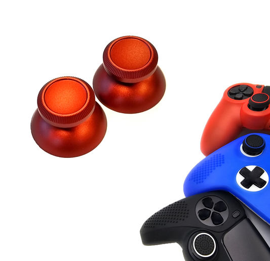 Gaming Thumb Grips | Performance Anti-slip Thumbsticks | Joystick Cap Thumb Grips | Shiny - Red | Accessories suitable for Playstation PS4 PS5 &amp; Xbox &amp; Nintendo Pro Controller
