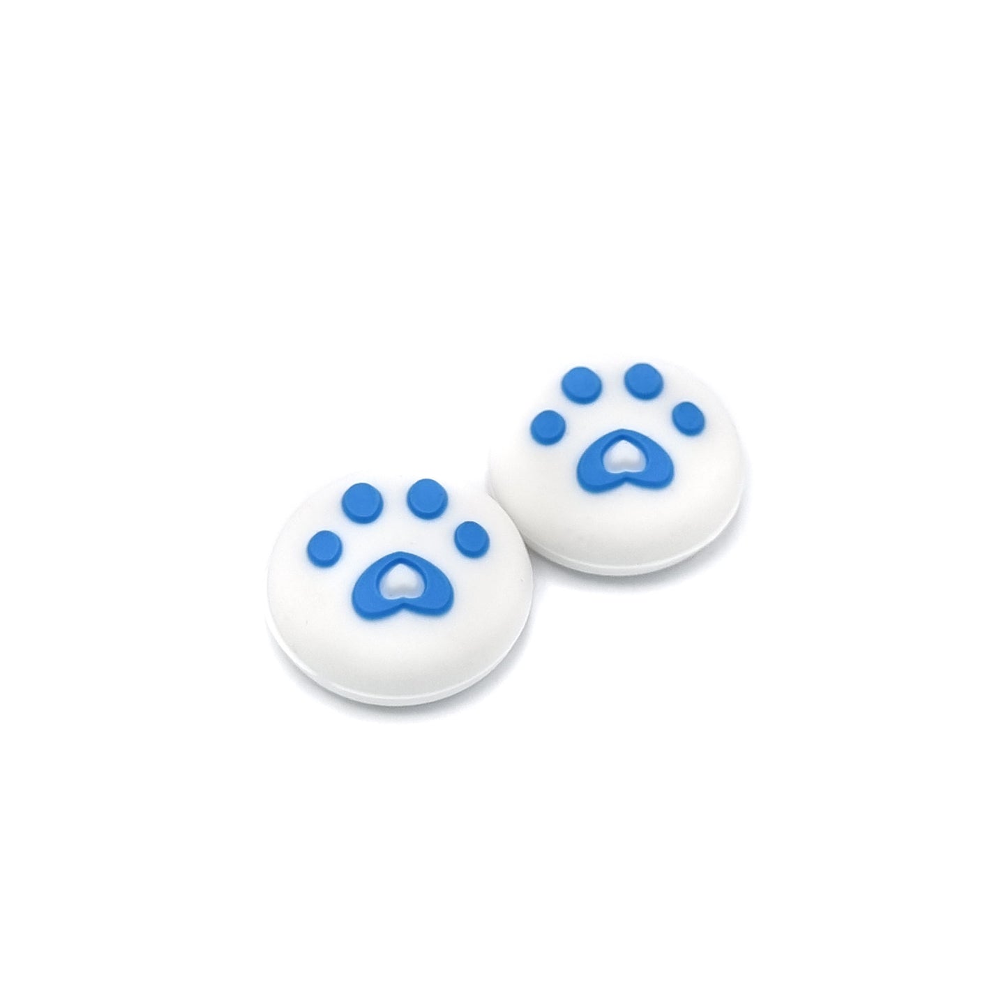 Gaming Thumbgrips | Performance Antislip Thumbsticks | Joystick Cap Thumb Grips | Pootjes - Wit met Blauw | Accessoires geschikt voor Nintendo Switch Joy-Con Controllers