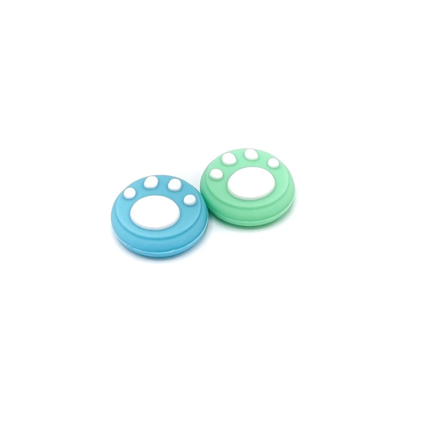 Gaming Thumbgrips | Performance Antislip Thumbsticks | Joystick Cap Thumb Grips | Pootjes - Groen/Blauw met Wit | Accessoires geschikt voor Nintendo Switch Joy-Con Controllers