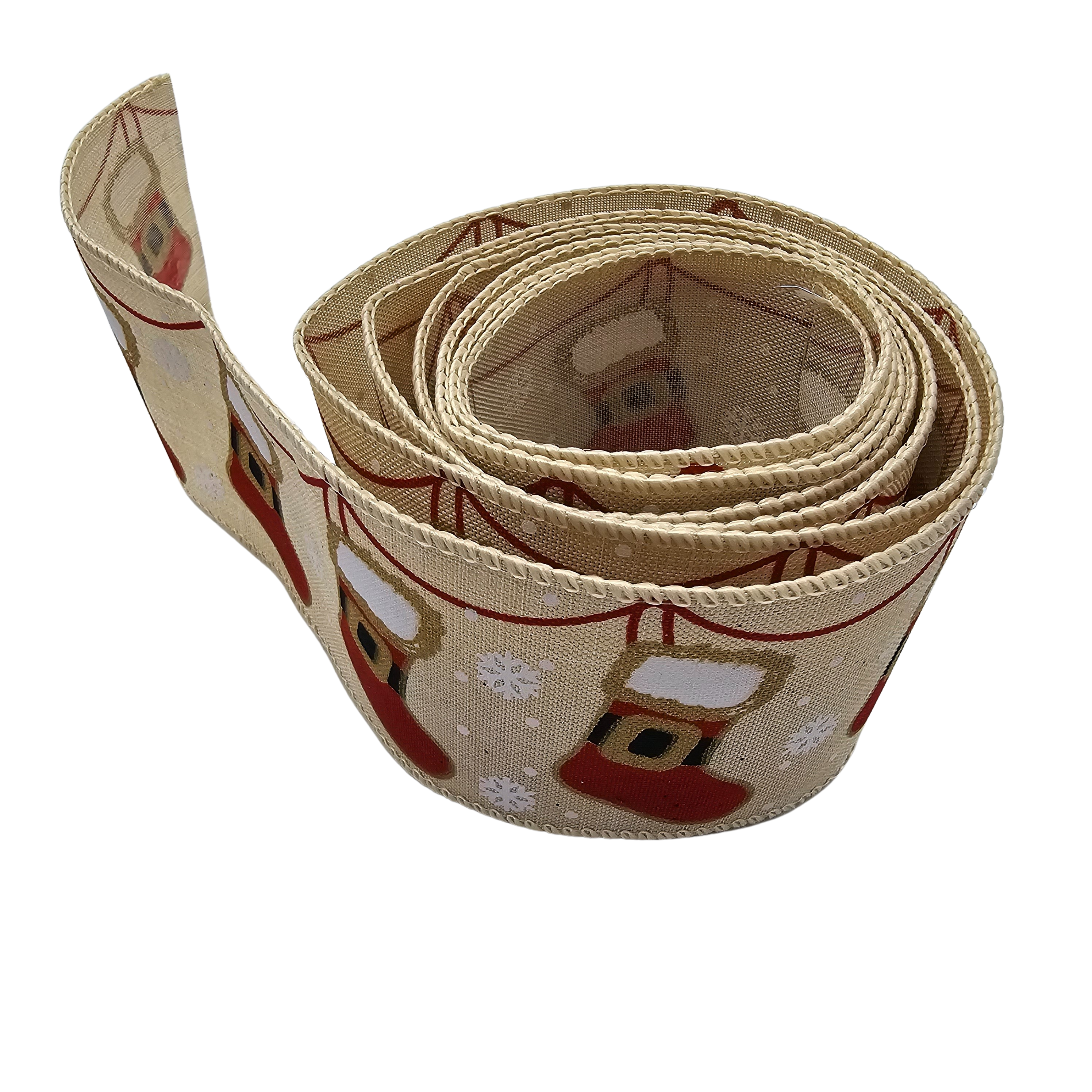 Tree decoration | Decoration | Ribbon | Christmas | Santa Claus | Christmas tree | Christmas | Christmas | Christmas | Xmas | 2.5m | Beige