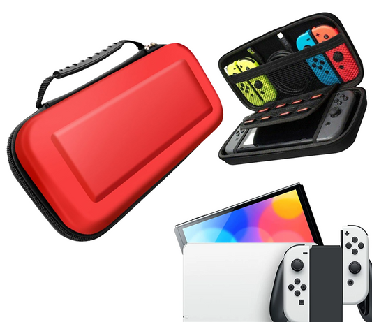 Schutzhülle | Hartschalen-Aufbewahrungshülle | Fall | Rot | Zubehör passend für Nintendo Switch