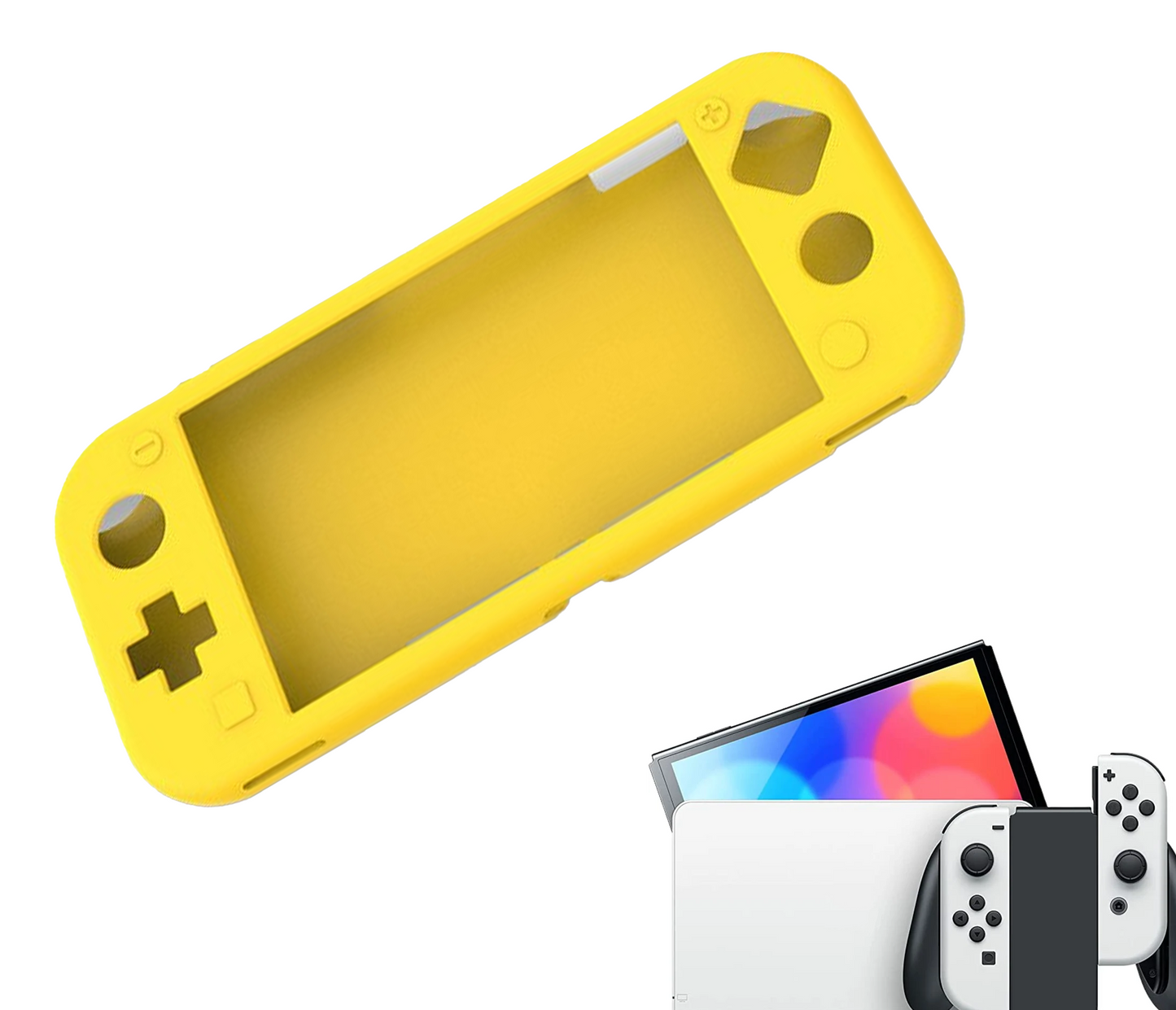 Silicone Game Console Protective Case | Performance Anti-slip Skin | Softcover Grip Case | Yellow | Accessories suitable for Nintendo Switch LITE