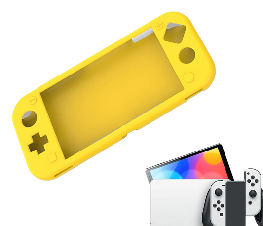 Silikon-Schutzhülle für Spielekonsolen | Performance Anti-Rutsch-Haut | Softcover-Griffhülle | Gelb | Zubehör passend für Nintendo Switch LITE
