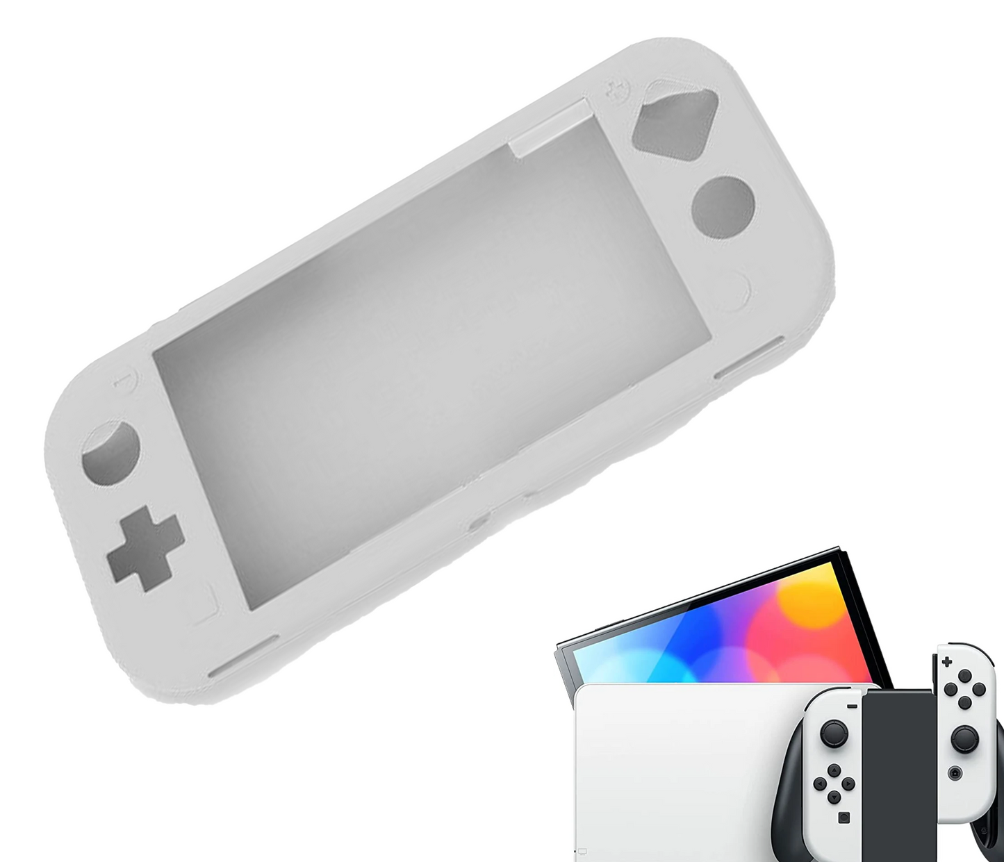 Siliconen Game Console Beschermhoes | Performance Antislip Skin | Softcover Grip Case | Accessoires geschikt voor Nintendo Switch LITE | Wit