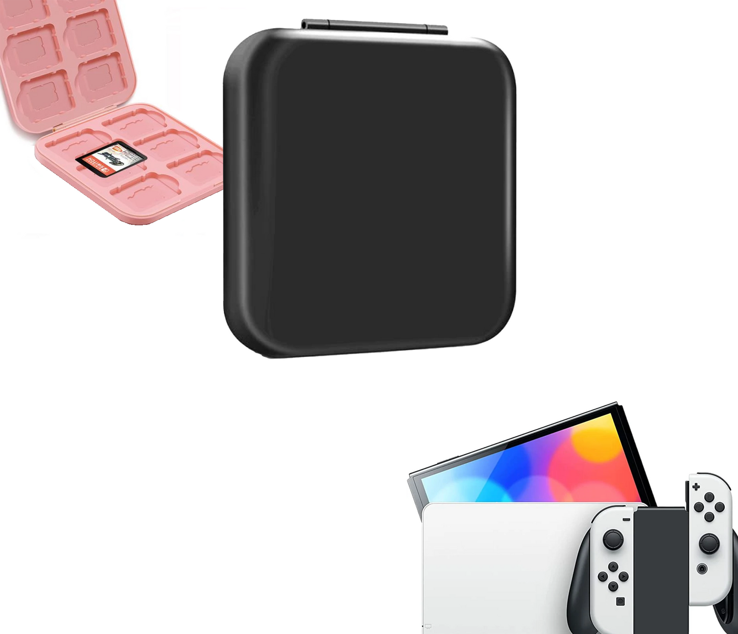 Cassettehouder | Spelhouder | Opberg box | Cassette box | Accessoires geschikt voor Nintendo Switch | Zwart