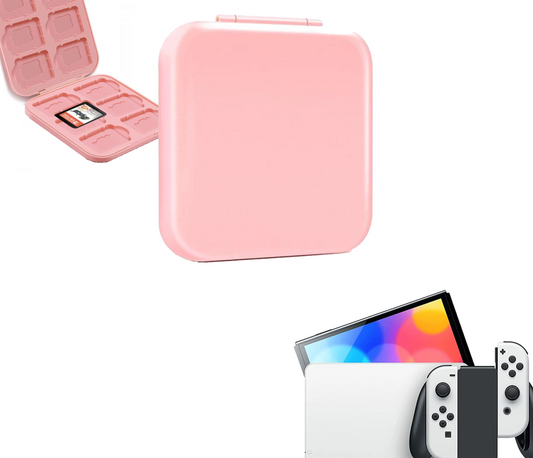 Kassettenhalter | Spielhalter | Aufbewahrungsbox | Kassettenbox | Rosa | Zubehör passend für Nintendo Switch