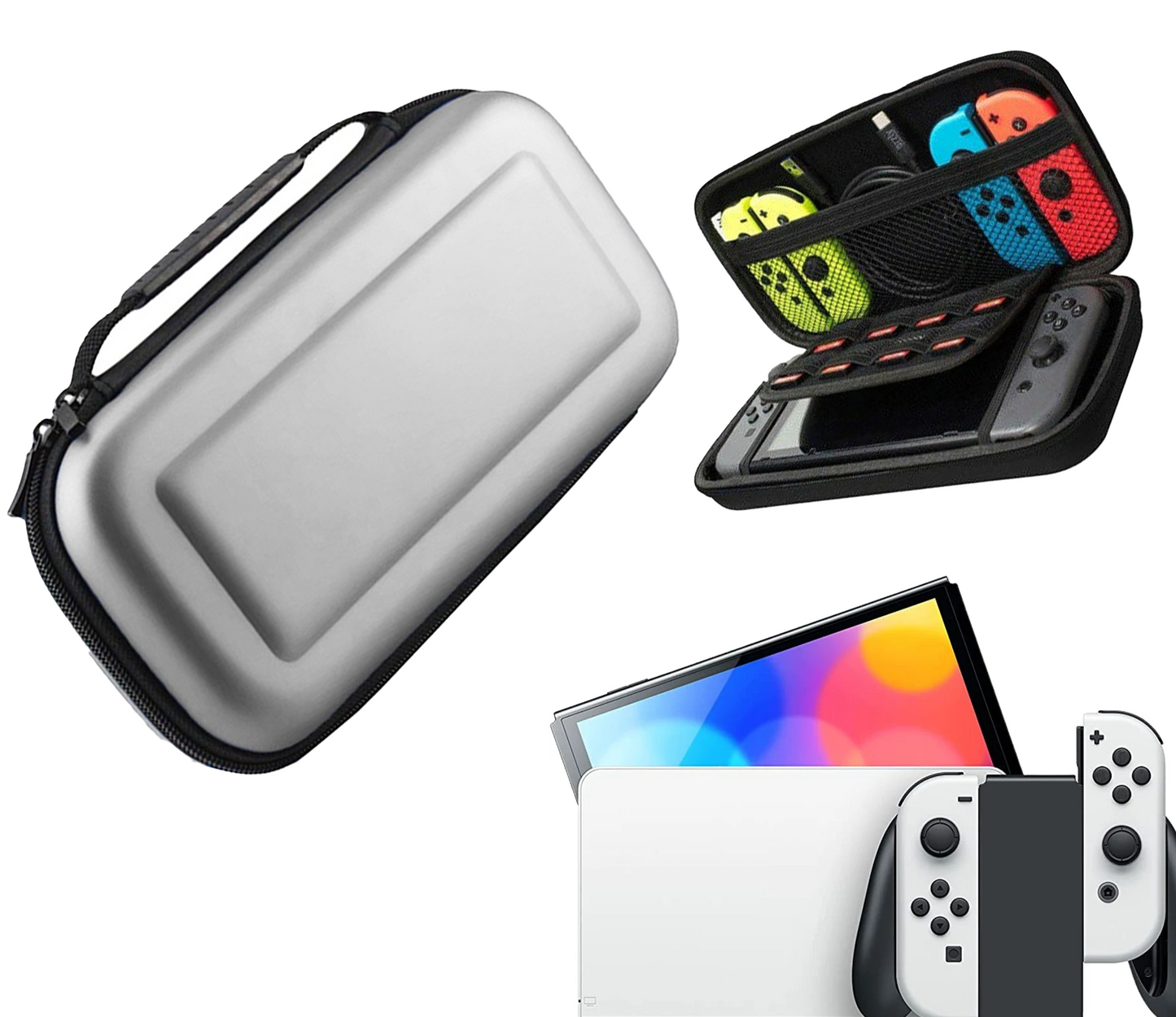 Beschermhoes | Hardcase Opberghoes | Case | Accessoires geschikt voor Nintendo Switch | Grijs