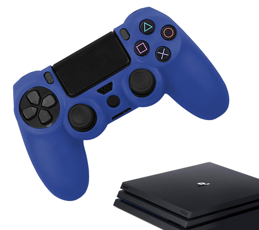Silikon-Game-Controller-Hüllen | Performance Anti-Rutsch-Hautschutzhülle | Softcover-Griffhülle | Blau | Zubehör passend für Playstation 4 - PS4