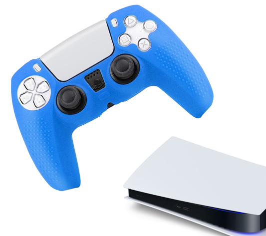 Silikon-Game-Controller-Hüllen | Performance Anti-Rutsch-Hautschutzhülle | Softcover-Griffhülle | Griff Blau | Zubehör passend für Playstation 5 - PS5