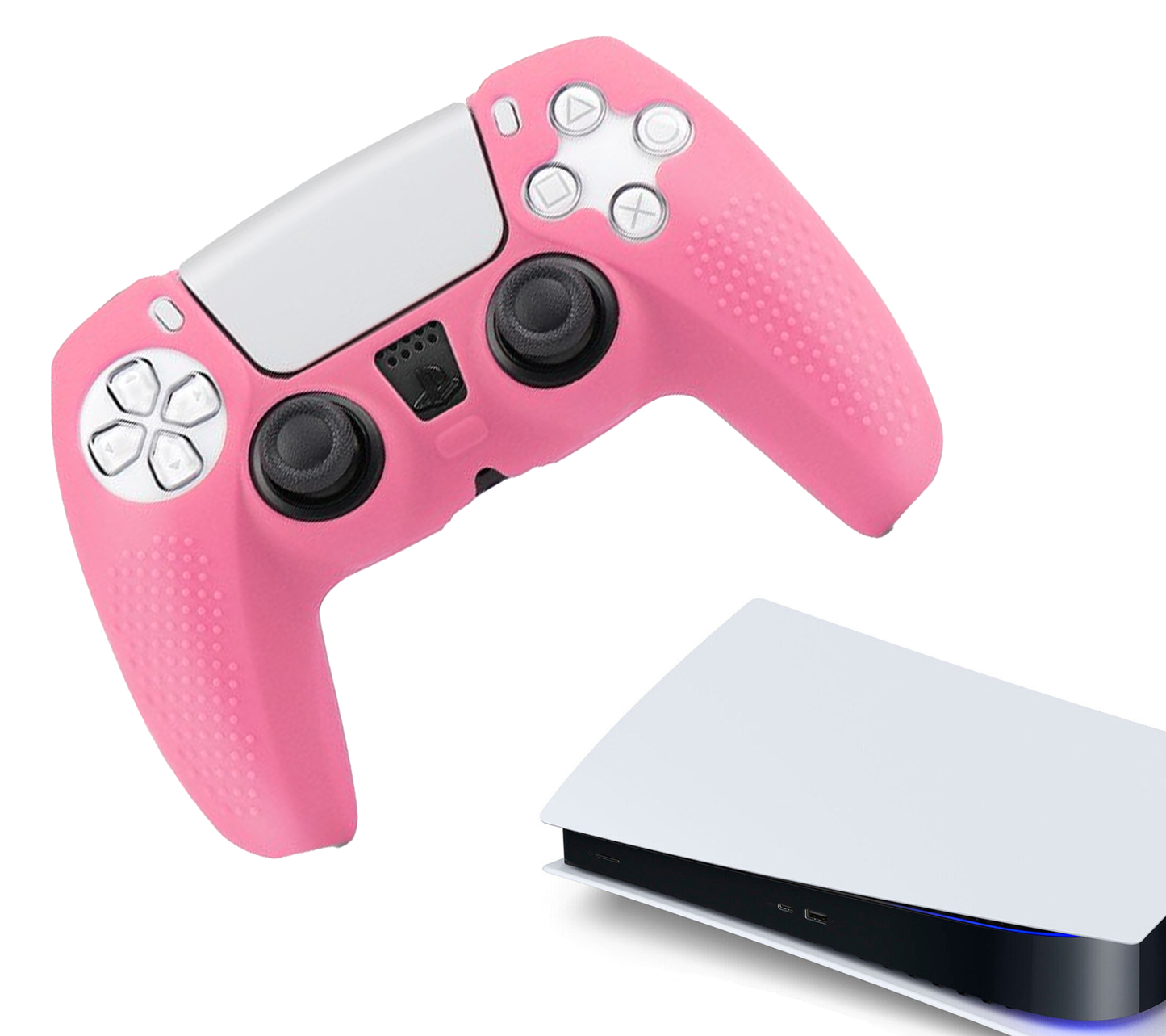 Silicone Game Controller(s) Cases | Performance Anti-slip Skin Protective Cover | Softcover Grip Case | Grip Pink | Accessories suitable for Playstation 5 - PS5