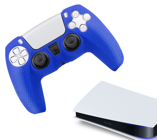 Silikon-Game-Controller-Hüllen | Performance Anti-Rutsch-Hautschutzhülle | Softcover-Griffhülle | Blau - Griff | Zubehör passend für Playstation 5 - PS5