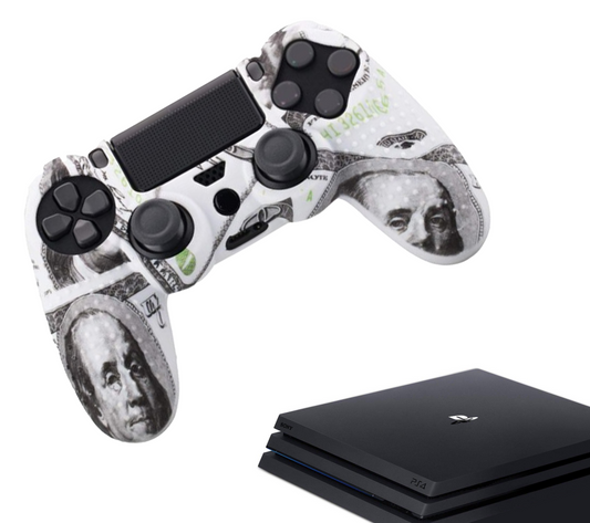 Siliconen Game Controller(s) Hoesjes | Performance Antislip Skin Beschermhoes | Softcover Grip Case | Cash | Accessoires geschikt voor Playstation 4 - PS4