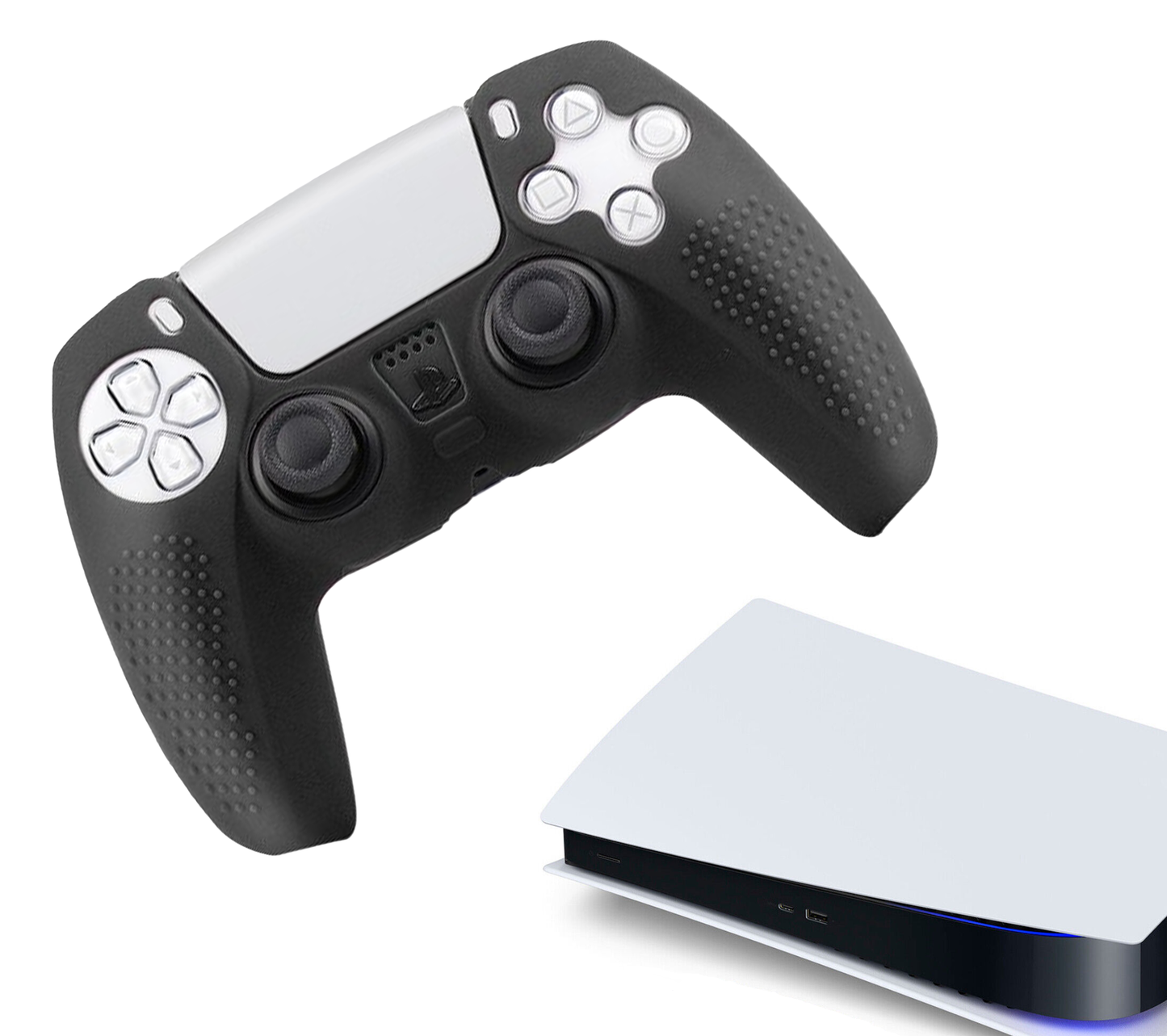 Siliconen Game Controller(s) Hoesjes | Performance Antislip Skin Beschermhoes | Softcover Grip Case | Grip Zwart | Accessoires geschikt voor Playstation 5 - PS5