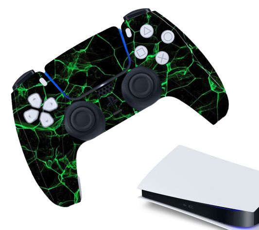 Aufkleber für Gaming-Controller | Schutzhaut | Griffetui | Grün | Zubehör passend für Playstation 5 - PS5