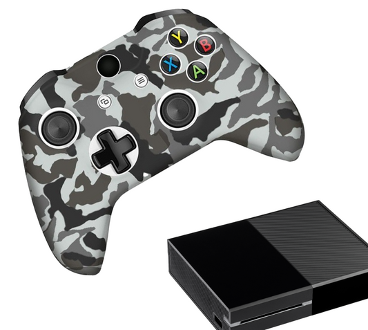 Siliconen Game Controller(s) Hoesjes | Performance Antislip Skin Beschermhoes | Softcover Grip Case | Accessoires geschikt voor Xbox One | Camo - Grijs