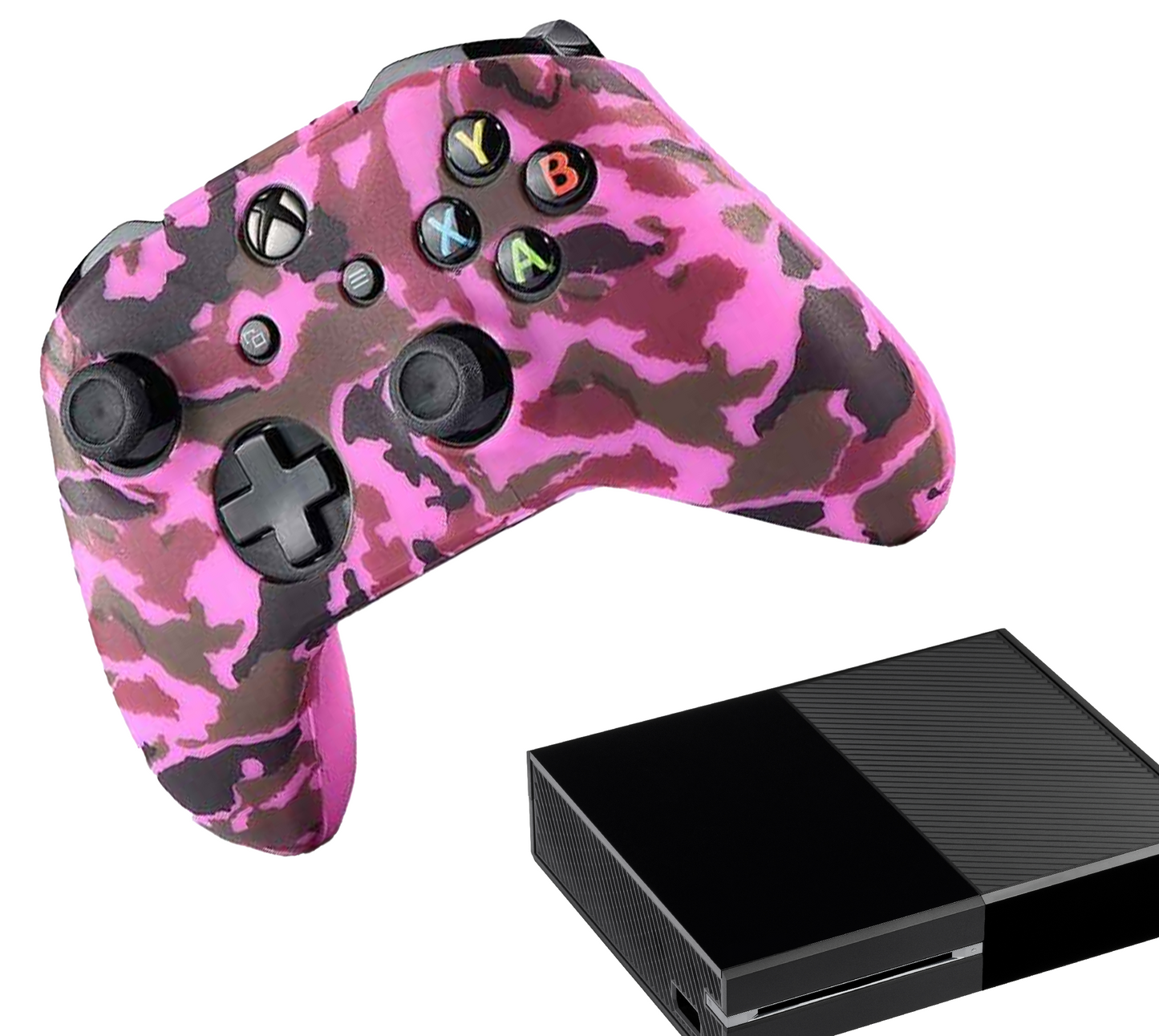 Silicone Game Controller(s) Cases | Performance Anti-slip Skin Protective Cover | Softcover Grip Case | Camo - Pink | Accessories suitable for Xbox One