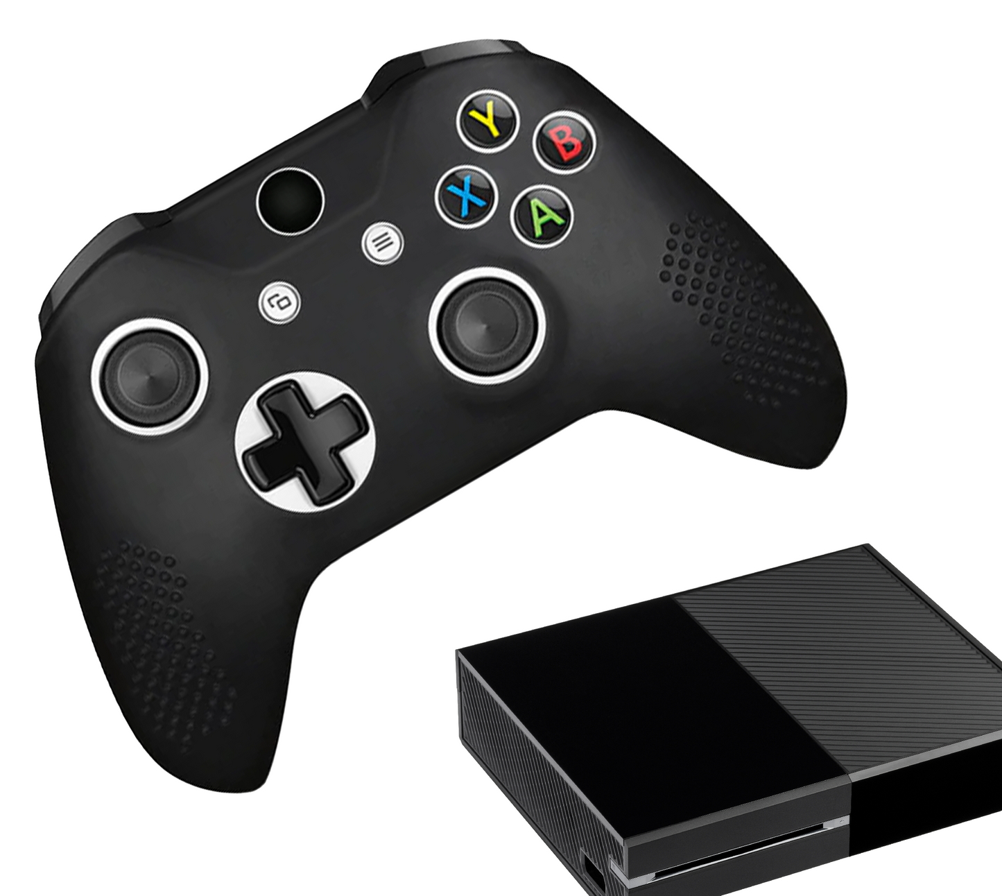 Silikon-Game-Controller-Hüllen | Performance Anti-Rutsch-Hautschutzhülle | Softcover-Griffhülle | Schwarz | Zubehör passend für Xbox One