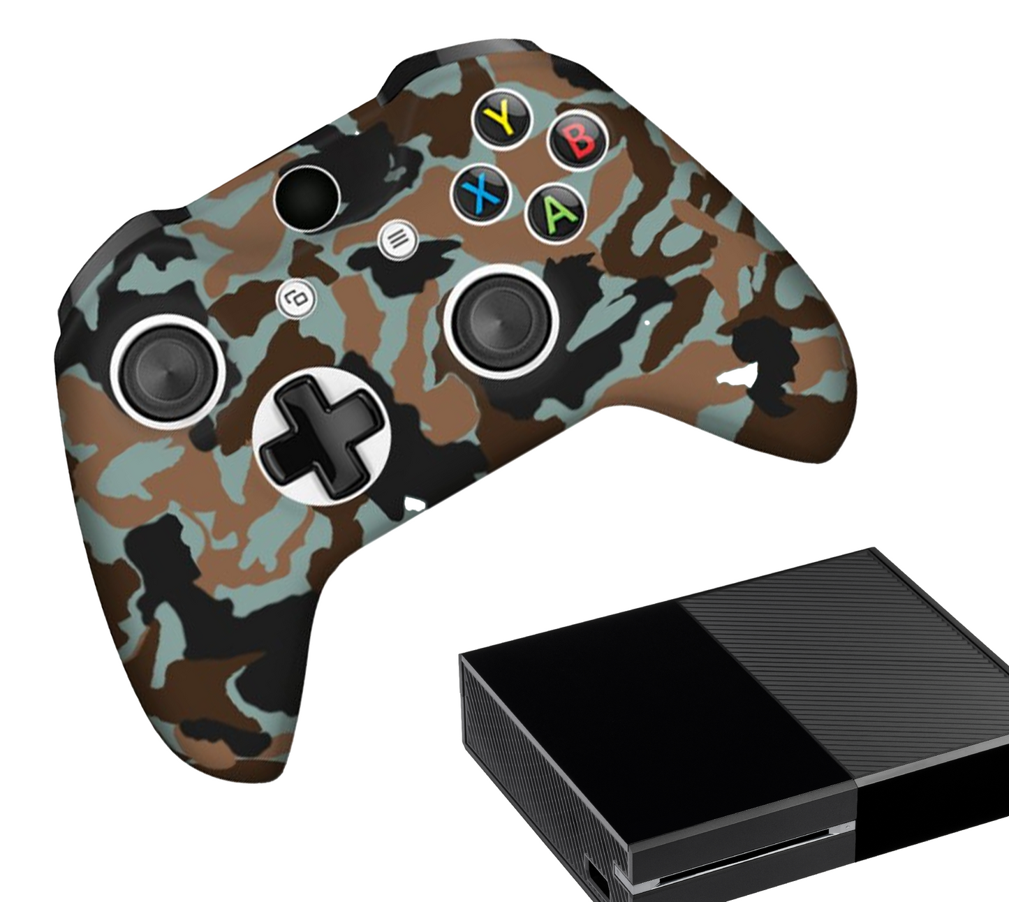 Silicone Game Controller(s) Cases | Performance Anti-slip Skin Protective Cover | Softcover Grip Case | Camo - Brown | Accessories suitable for Xbox One