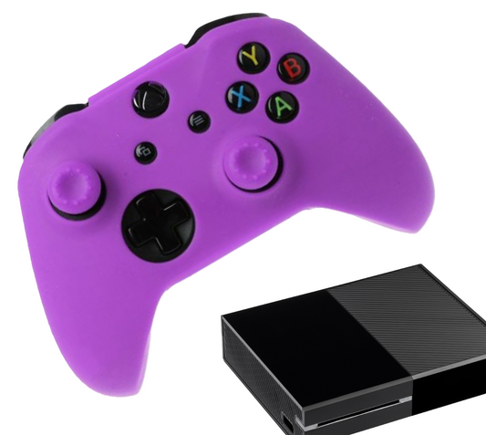 Silikon-Game-Controller-Hüllen | Performance Anti-Rutsch-Hautschutzhülle | Softcover-Griffhülle | Lila | Zubehör passend für Xbox One