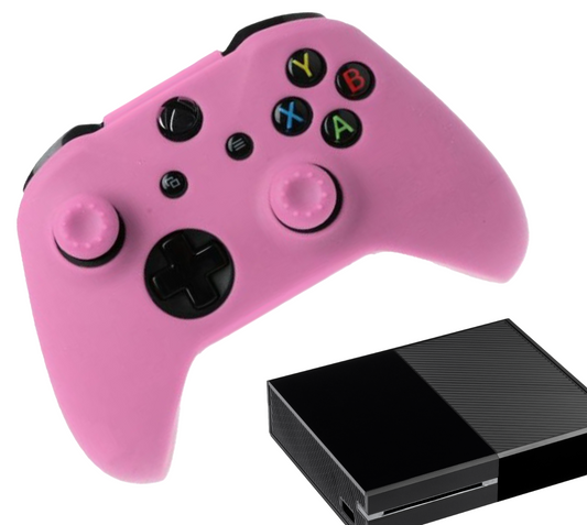 Silikon-Game-Controller-Hüllen | Performance Anti-Rutsch-Hautschutzhülle | Softcover-Griffhülle | Rosa | Zubehör passend für Xbox One