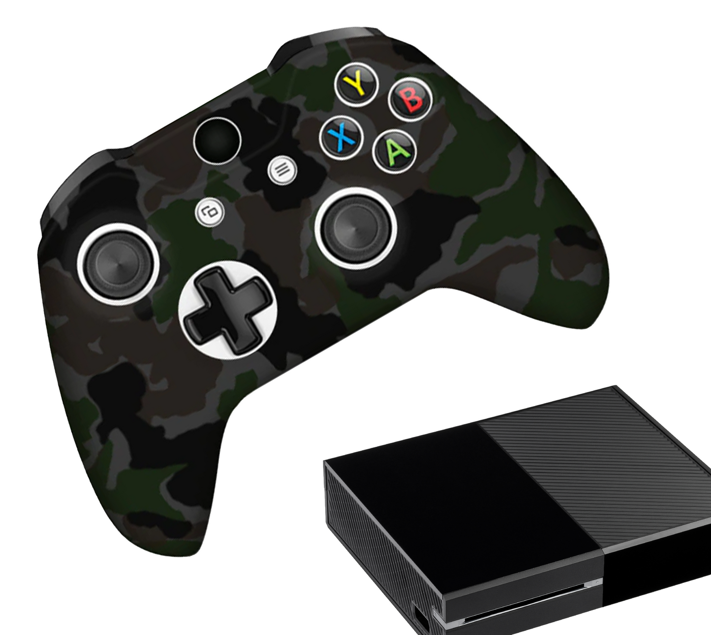 Siliconen Game Controller(s) Hoesjes | Performance Antislip Skin Beschermhoes | Softcover Grip Case | Camo - Donkergroen | Accessoires geschikt voor Xbox One